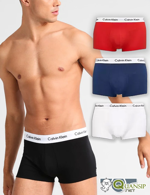 Bộ 4 quần sịp Calvin Klein Basic boxer vải cotton - Quần sịp nam nâng niu  đàn chim Việt